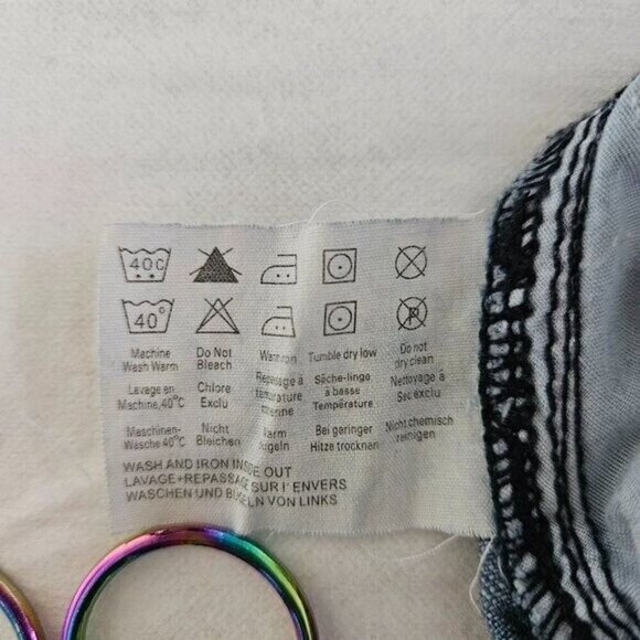 EDC by Esprit Jeans Women Youth US 9 Faded Blue Cropped Faux Cargo Pockets Y2K - Picture 14 of 16